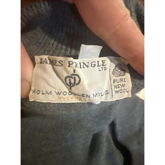 James Pringle Pure New Wool Pullover Sweater Mock Neck Small Womens Blue - Picture 6 of 7